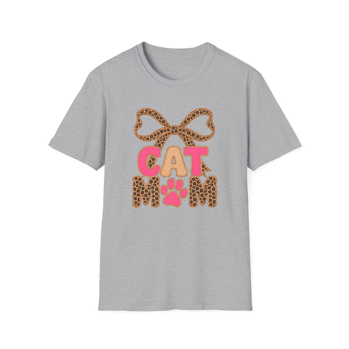 T-shirt Cat mom noeud léopard