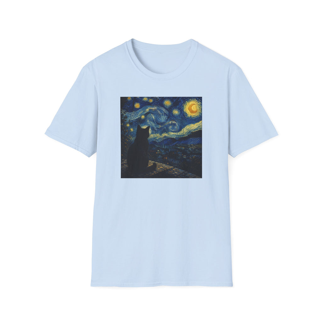 T-shirt Chat Nuit étoilée Van Gogh