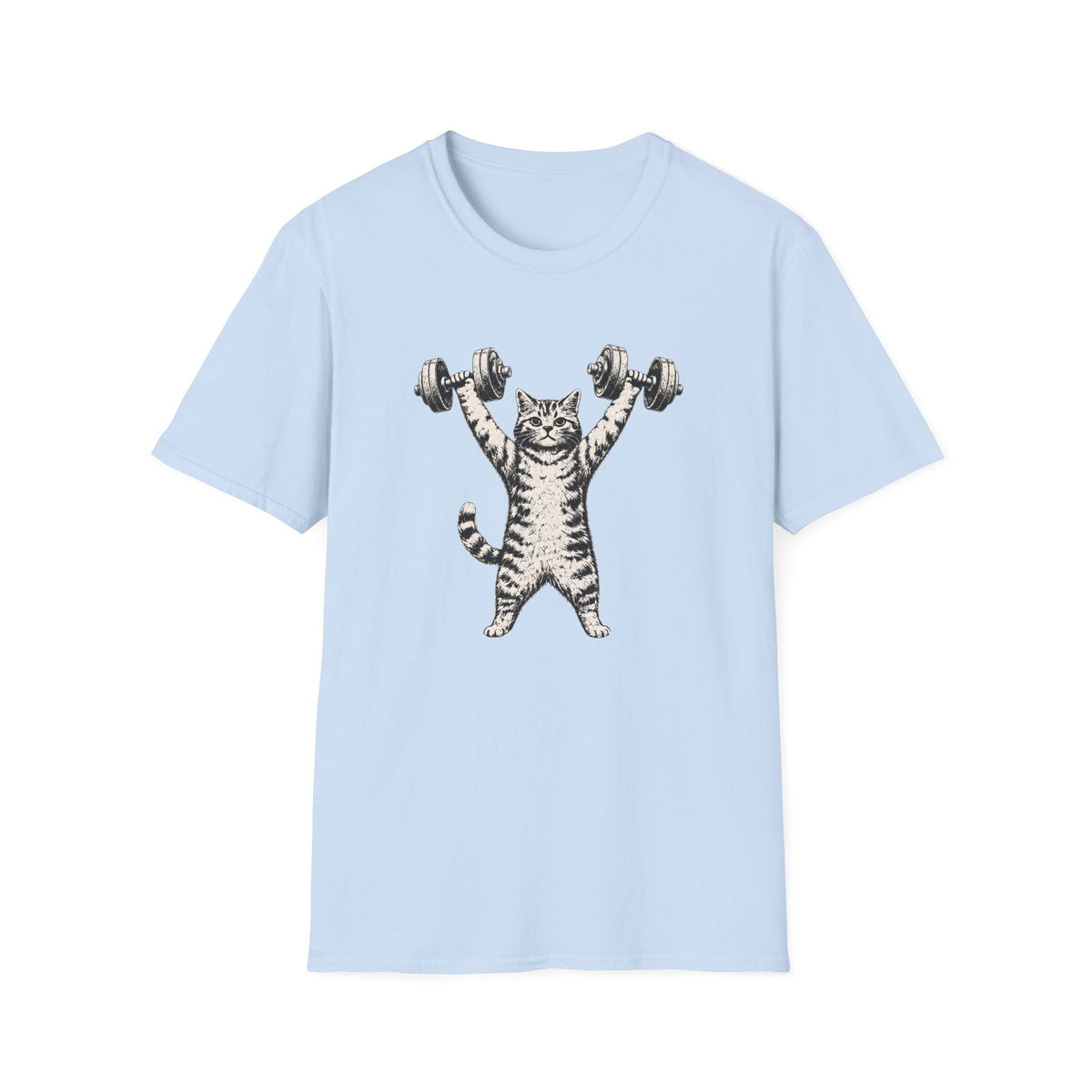 T-shirt Chat musculation rétro