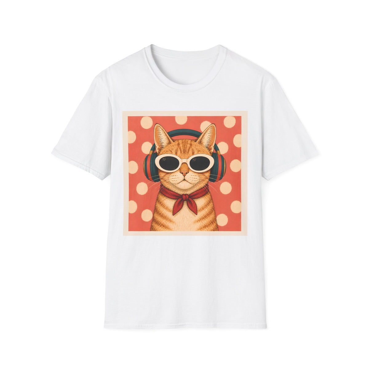 T-shirt Chat mélomane rétro