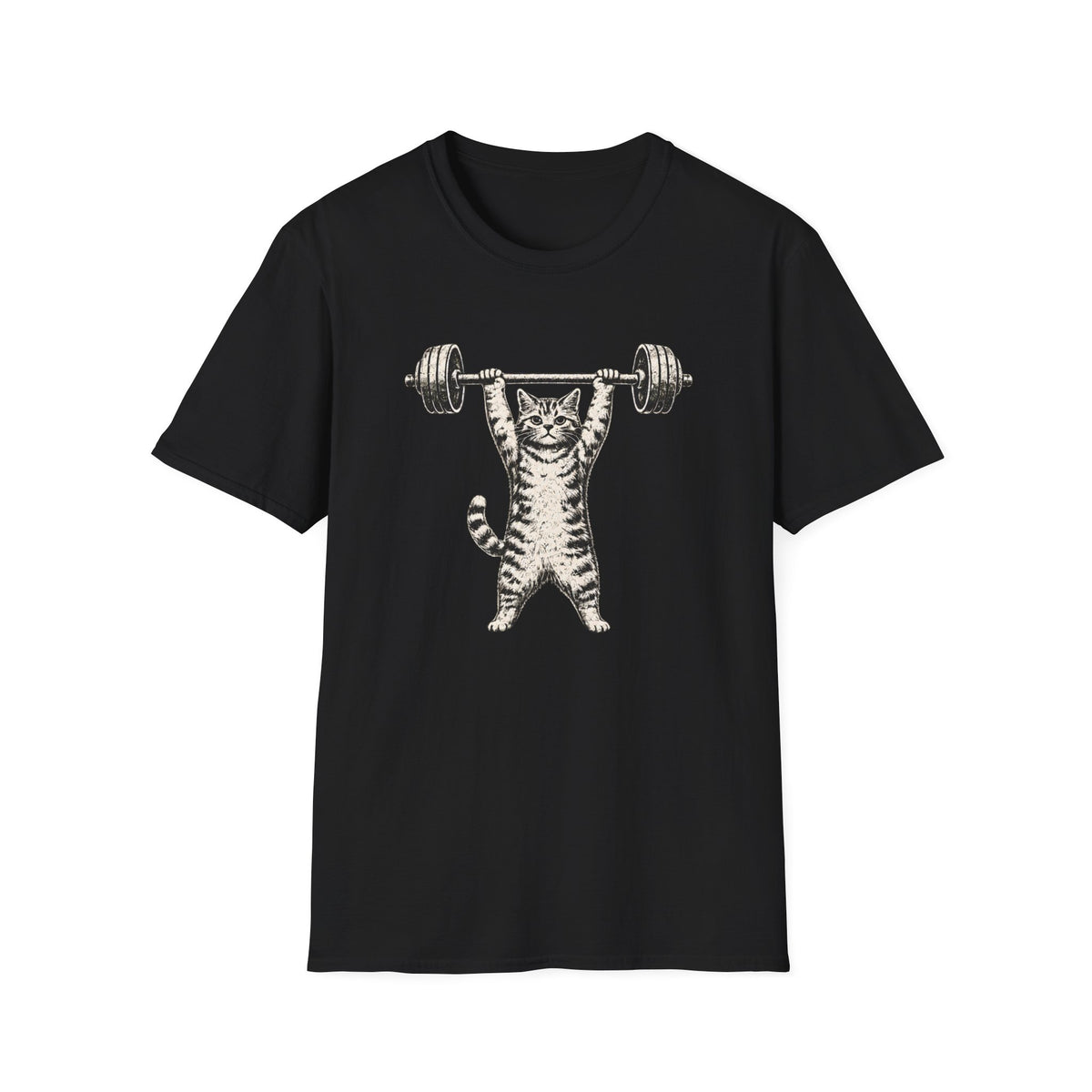 T-shirt Chat haltérophile