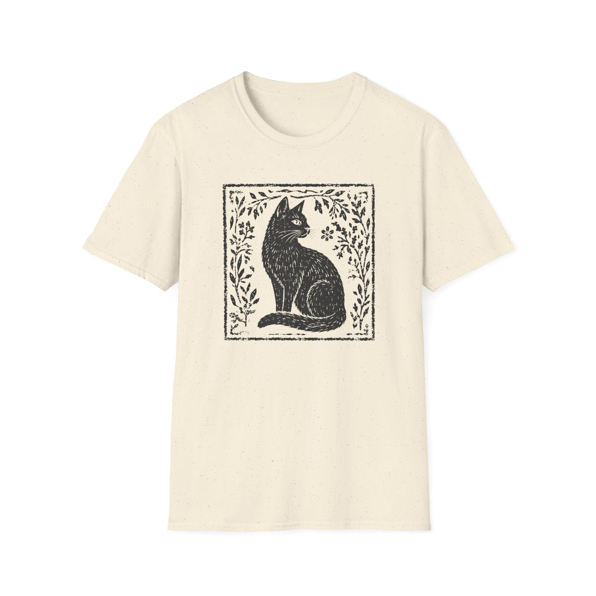 T-shirt Chat gravure botanique