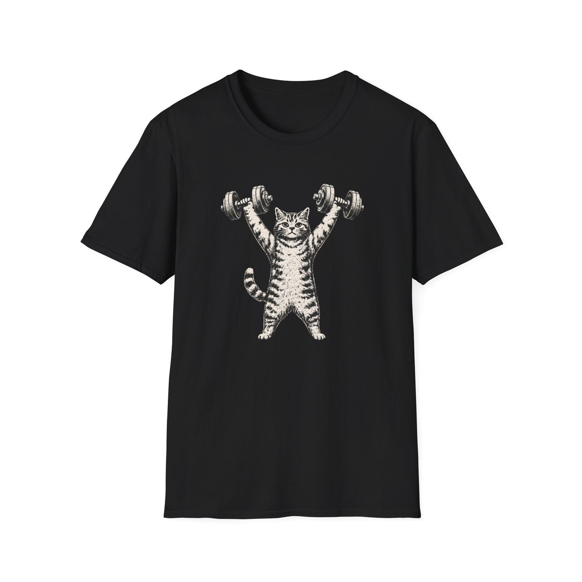 T-shirt Chat musculation rétro