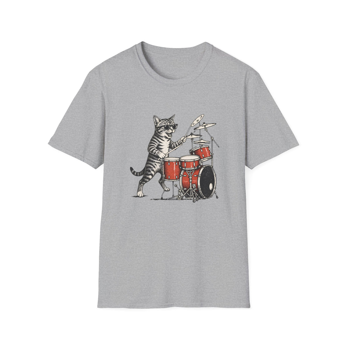 T-shirt Chat batteur Rock