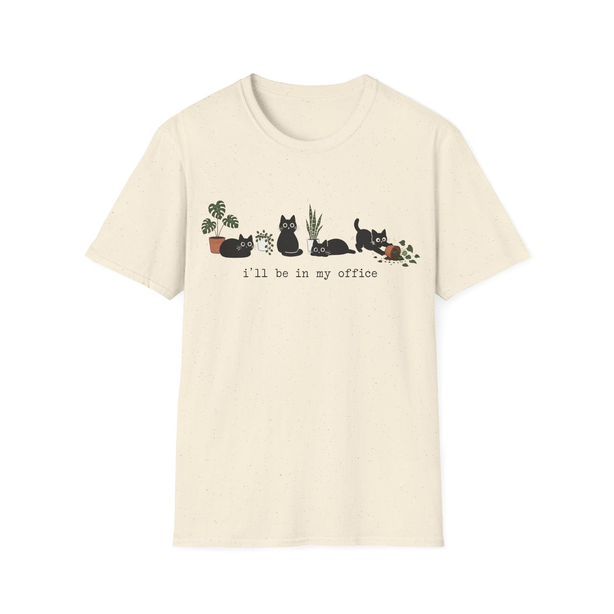 T-shirt Chats noirs & plantes