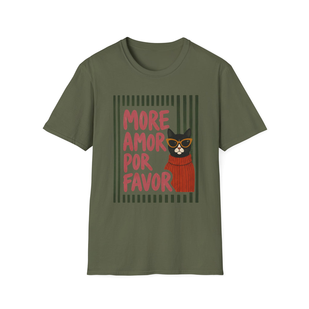 T-shirt Chat mor amor rétro