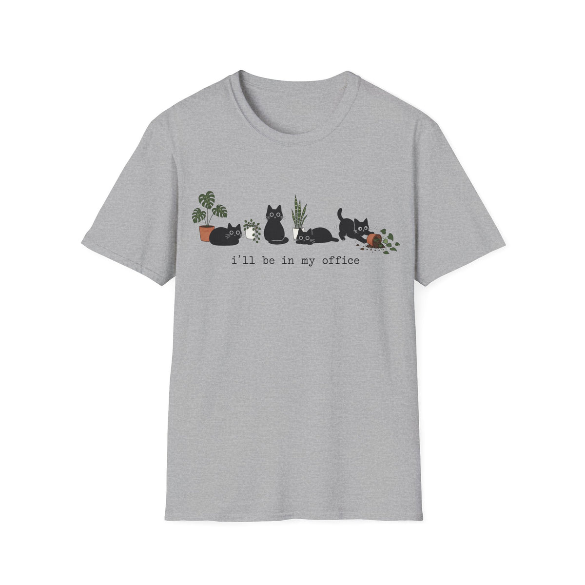 T-shirt Chats noirs & plantes