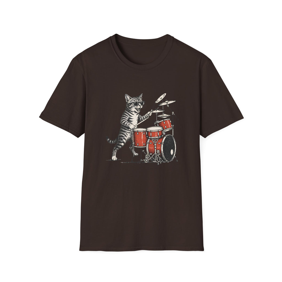 T-shirt Chat batteur Rock