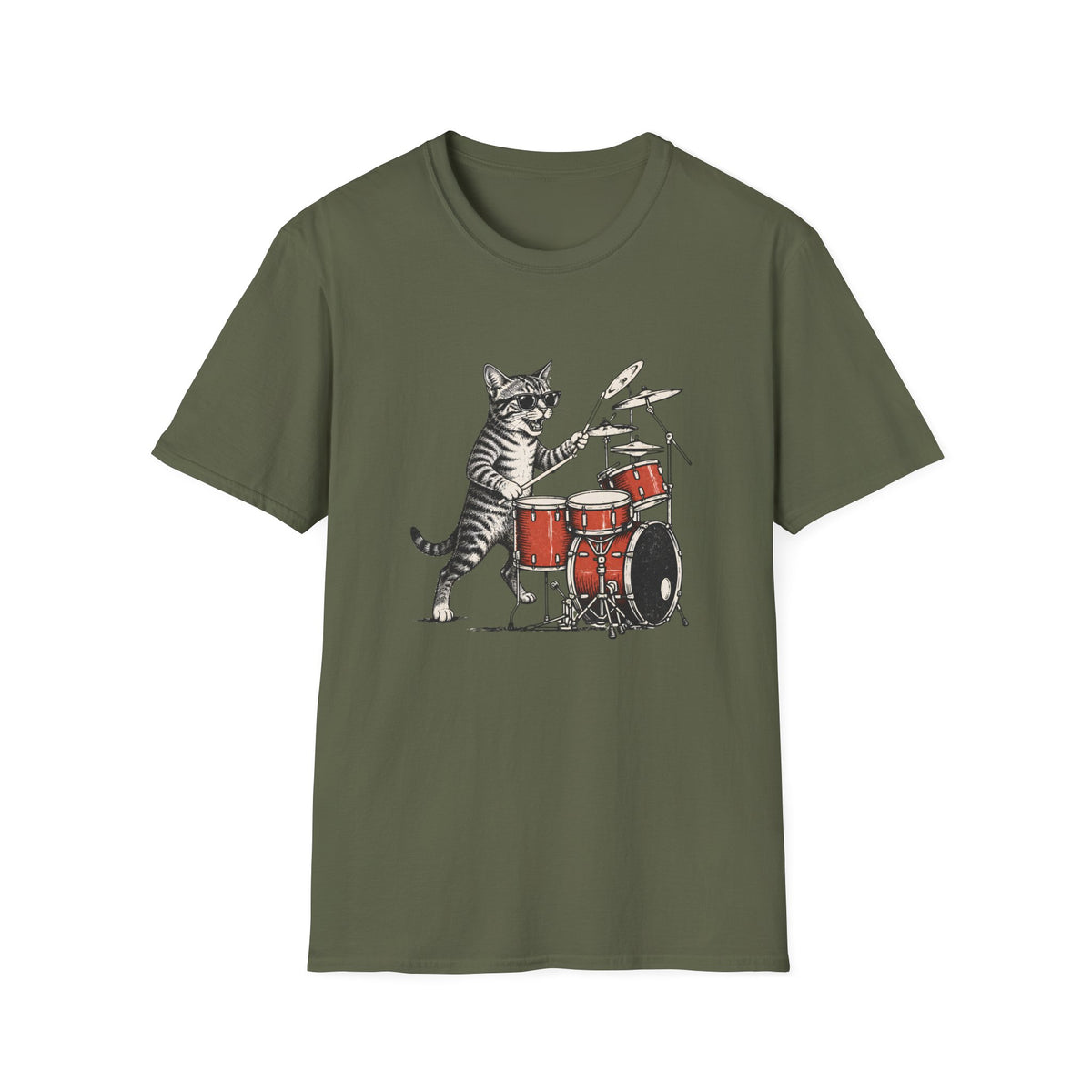 T-shirt Chat batteur Rock