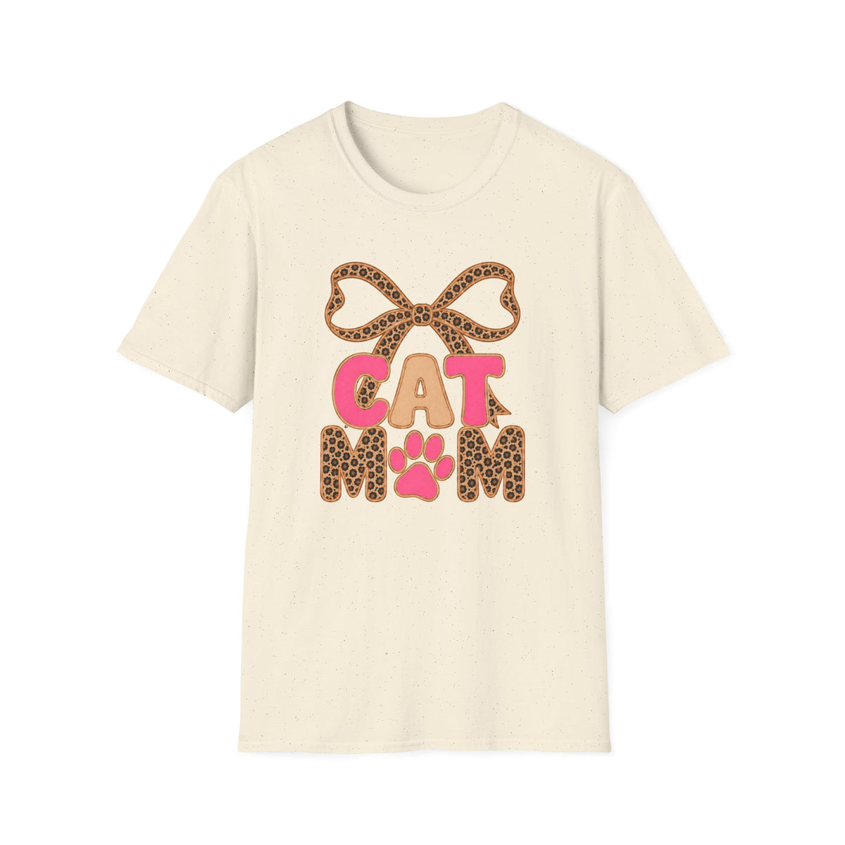 T-shirt Cat mom noeud léopard