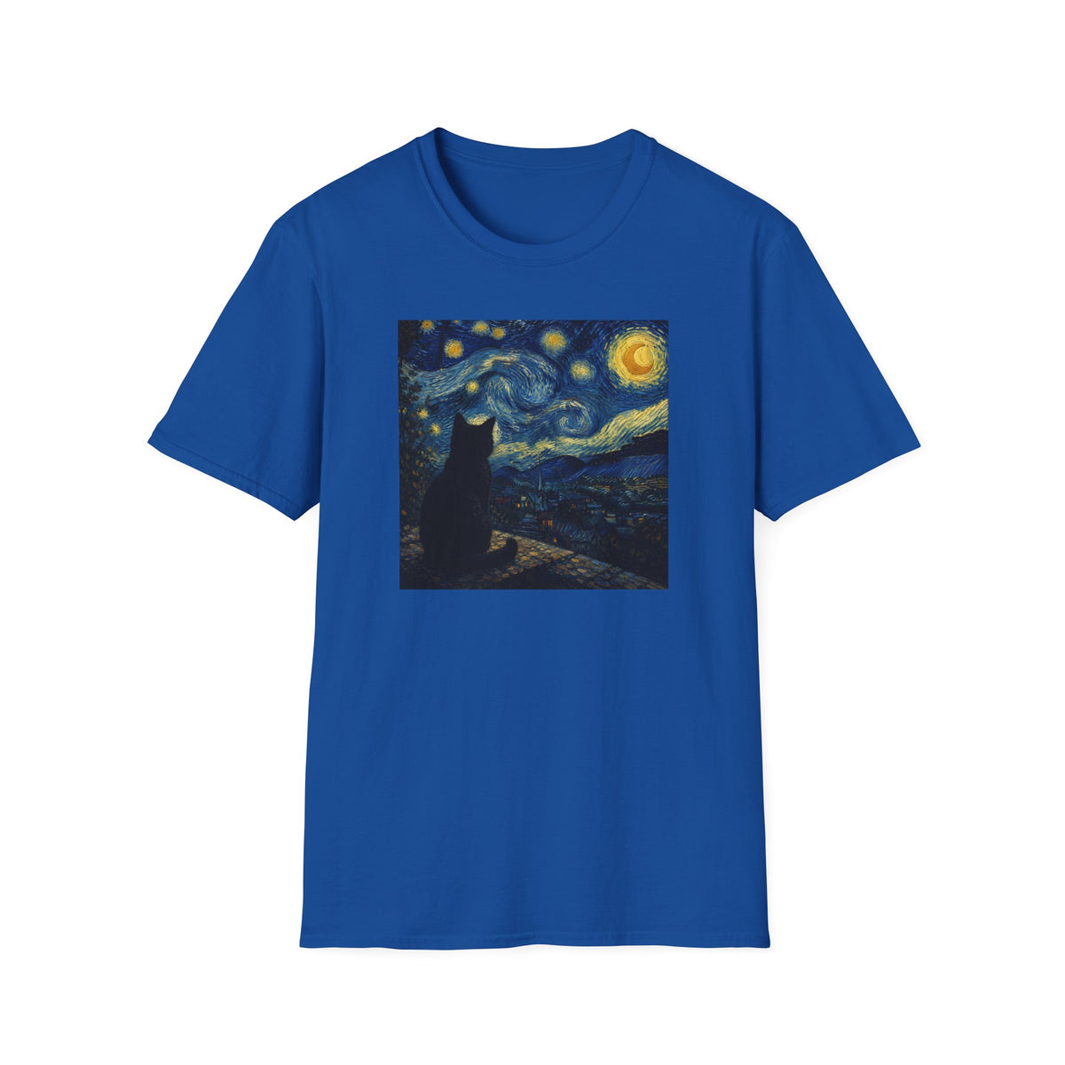T-shirt Chat Nuit étoilée Van Gogh