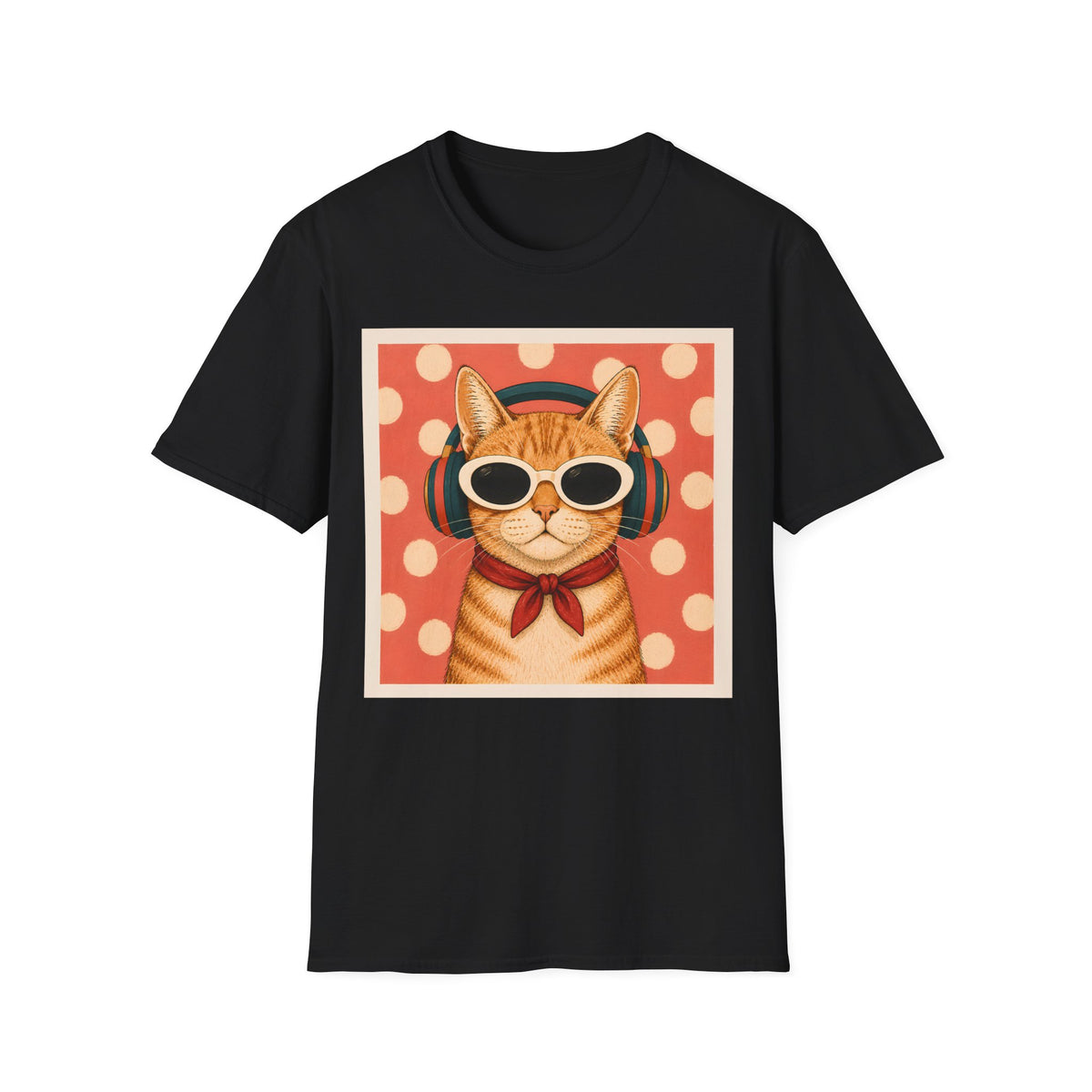 T-shirt Chat mélomane rétro