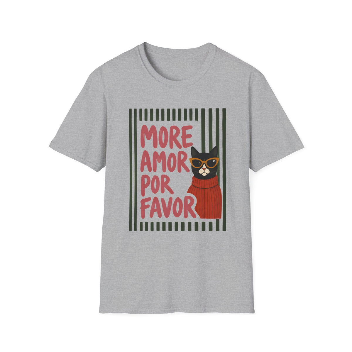 T-shirt Chat mor amor rétro