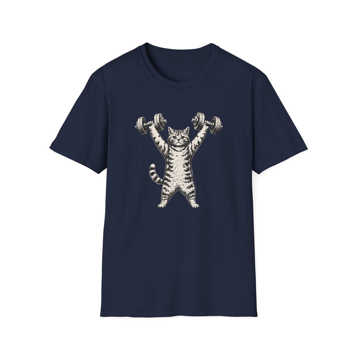 T-shirt Chat musculation rétro