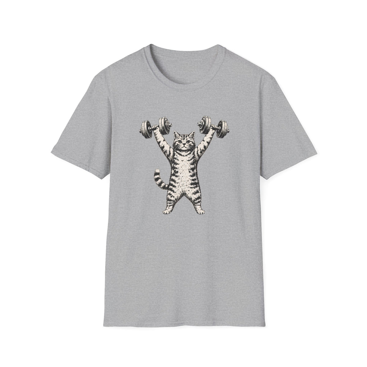 T-shirt Chat musculation rétro