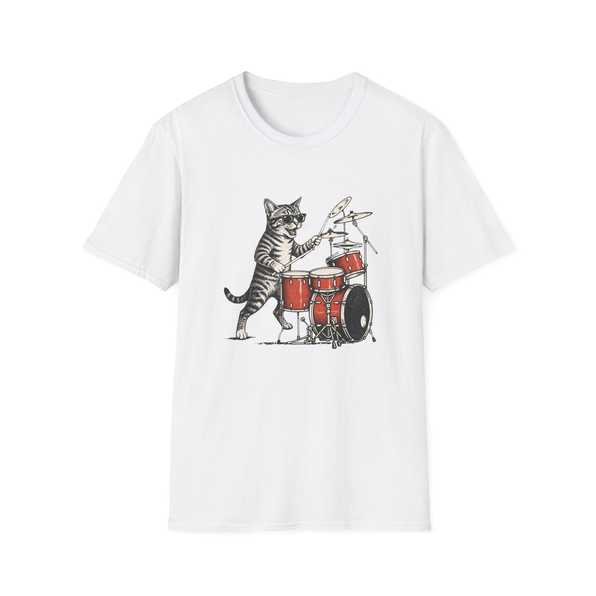 T-shirt Chat batteur Rock