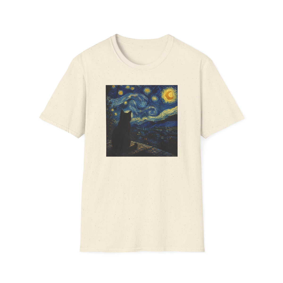 T-shirt Chat Nuit étoilée Van Gogh