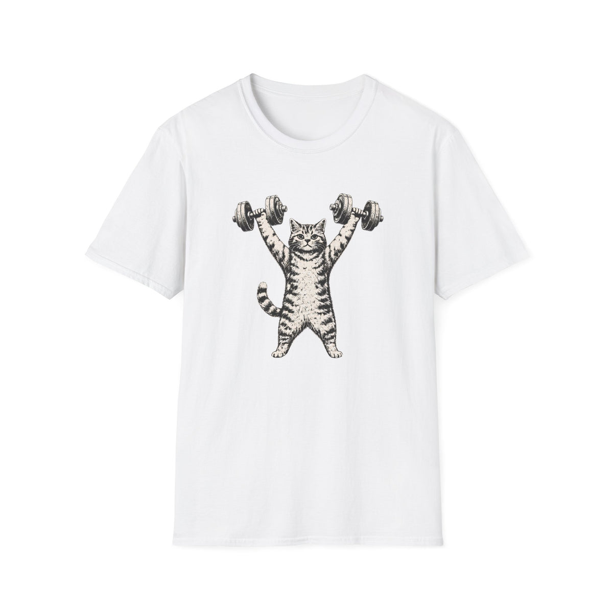 T-shirt Chat musculation rétro