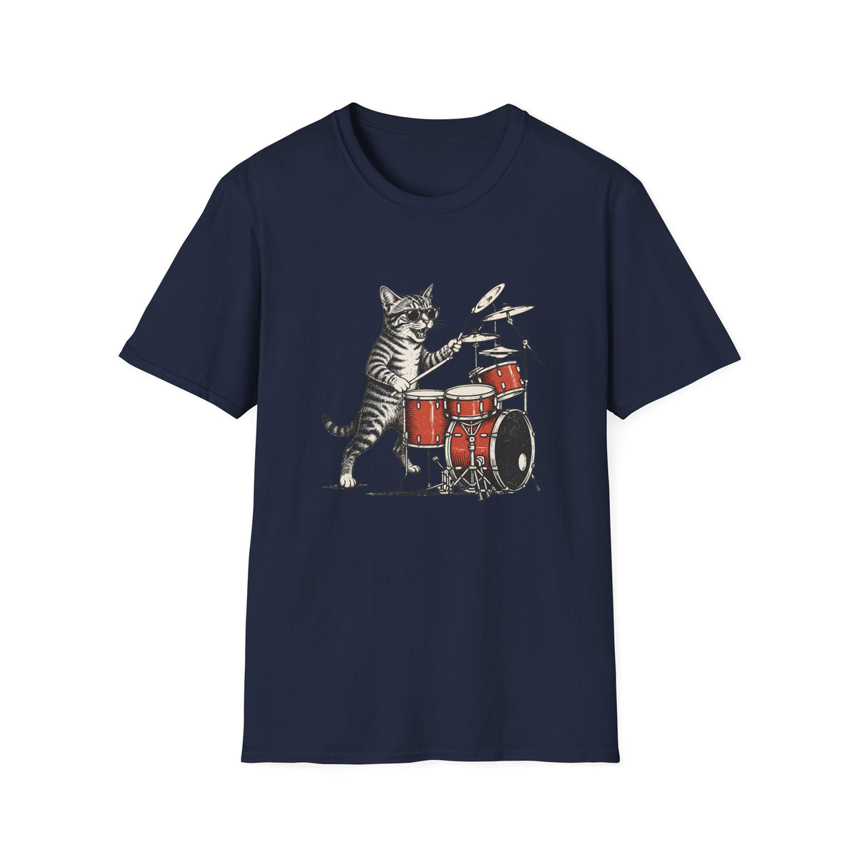 T-shirt Chat batteur Rock