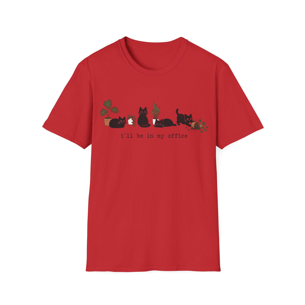 T-shirt Chats noirs & plantes