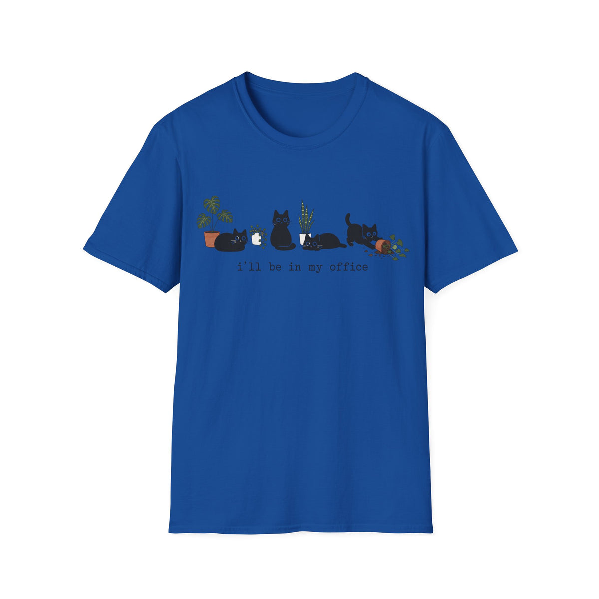 T-shirt Chats noirs & plantes