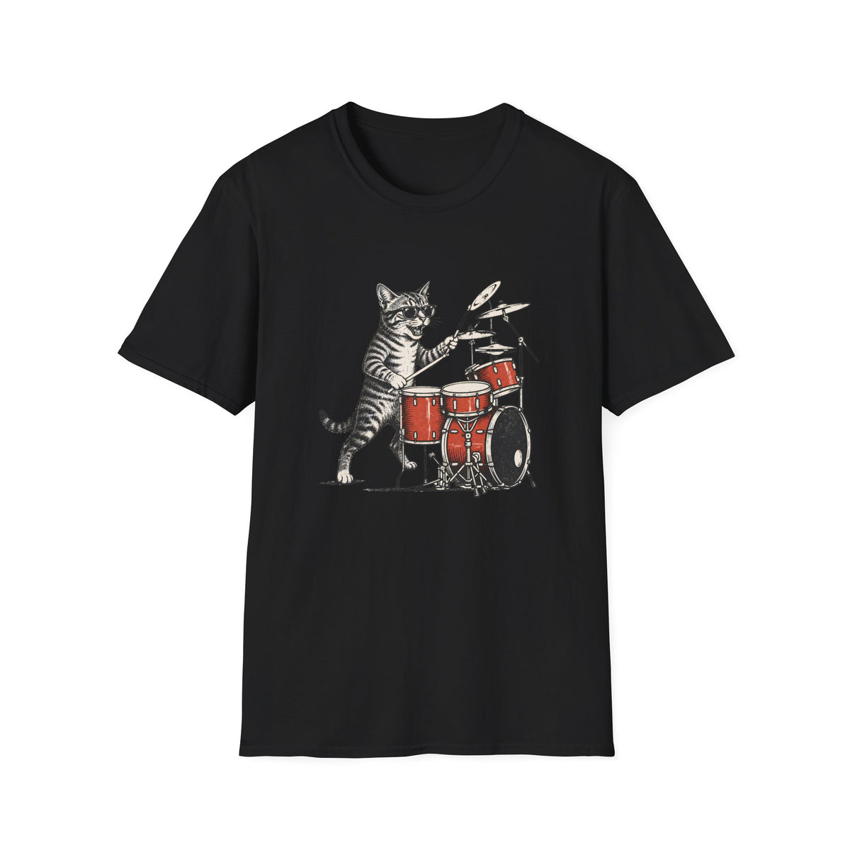 T-shirt Chat batteur Rock
