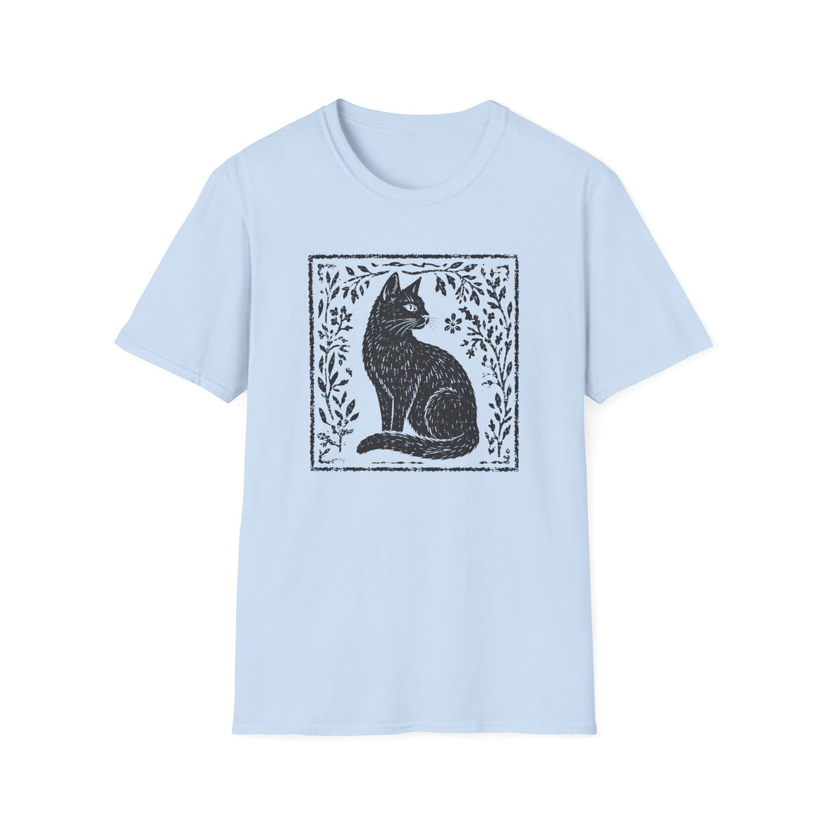 T-shirt Chat gravure botanique