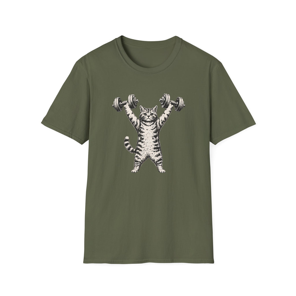 T-shirt Chat musculation rétro