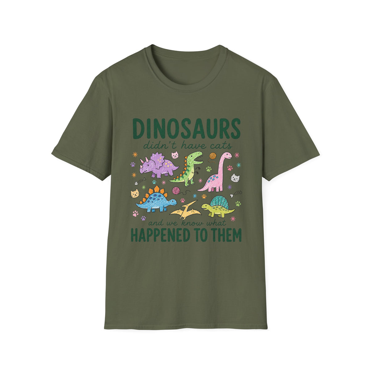 T-shirt chats Chats & dinosaures