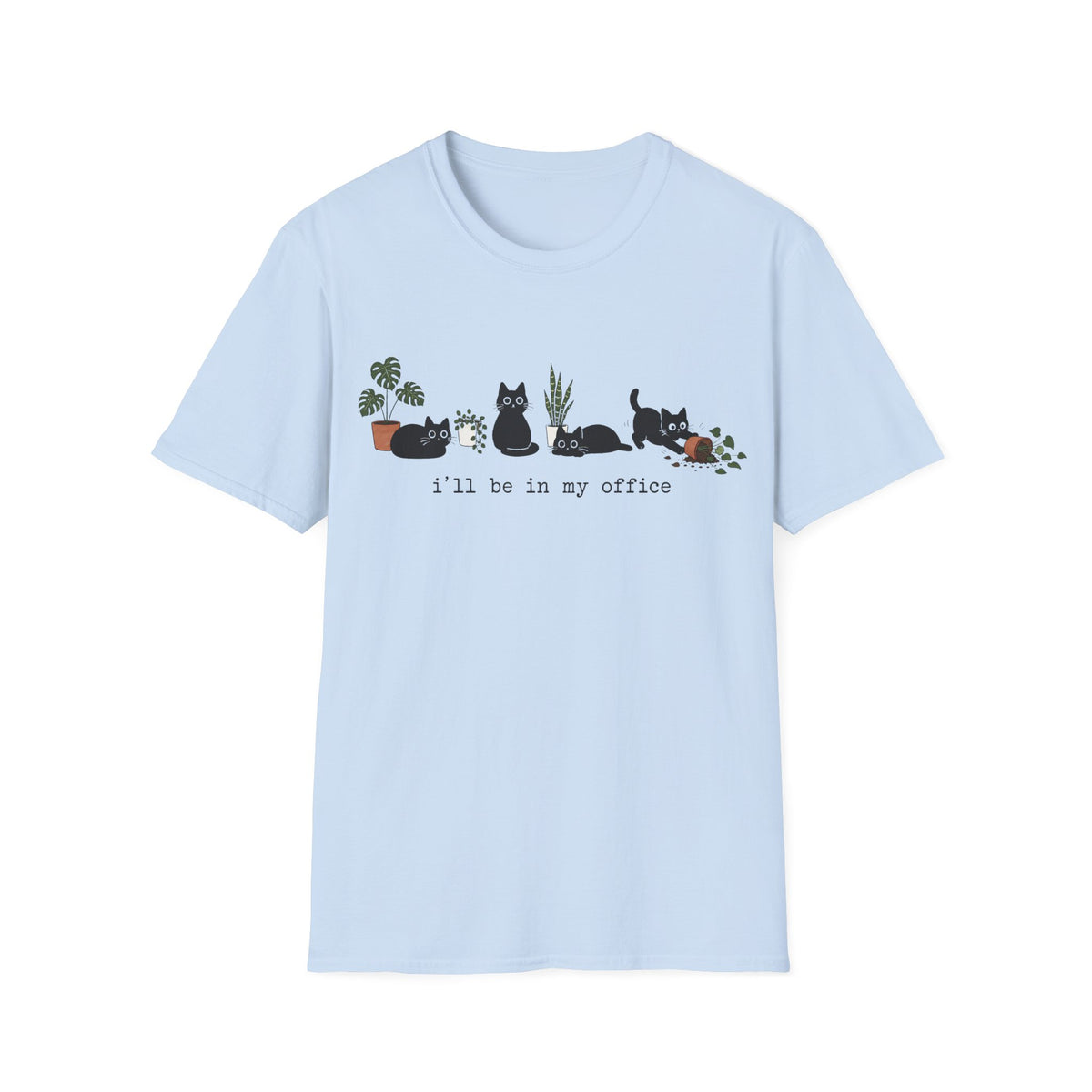 T-shirt Chats noirs & plantes