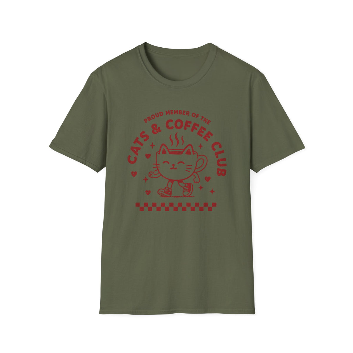 T-shirt Cats and coffee club illustré
