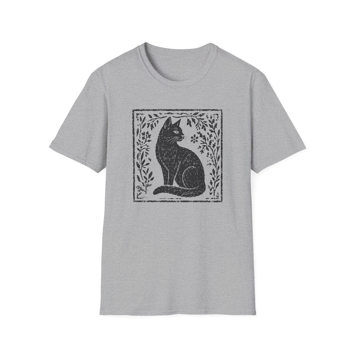 T-shirt Chat gravure botanique