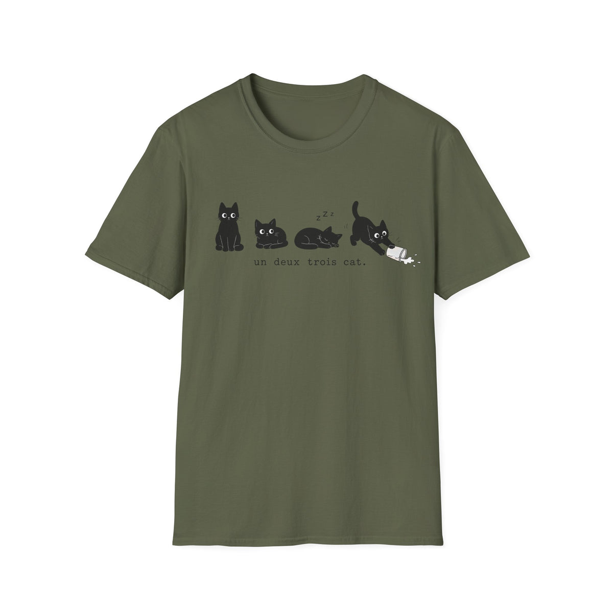T-shirt Chats noirs minimalistes