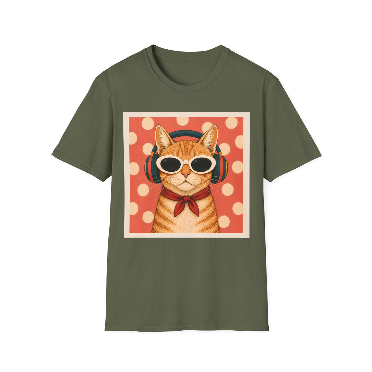 T-shirt Chat mélomane rétro