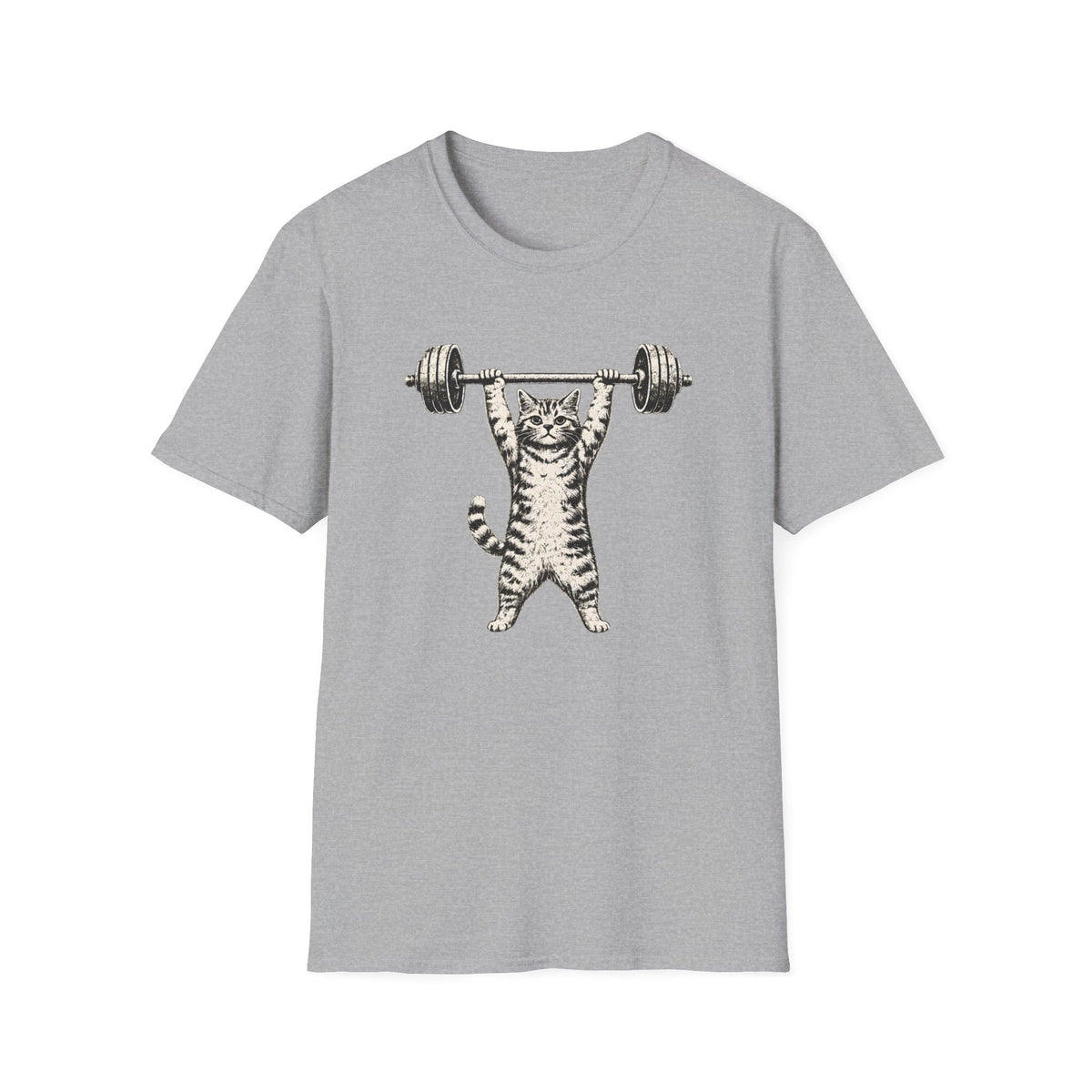 T-shirt Chat haltérophile