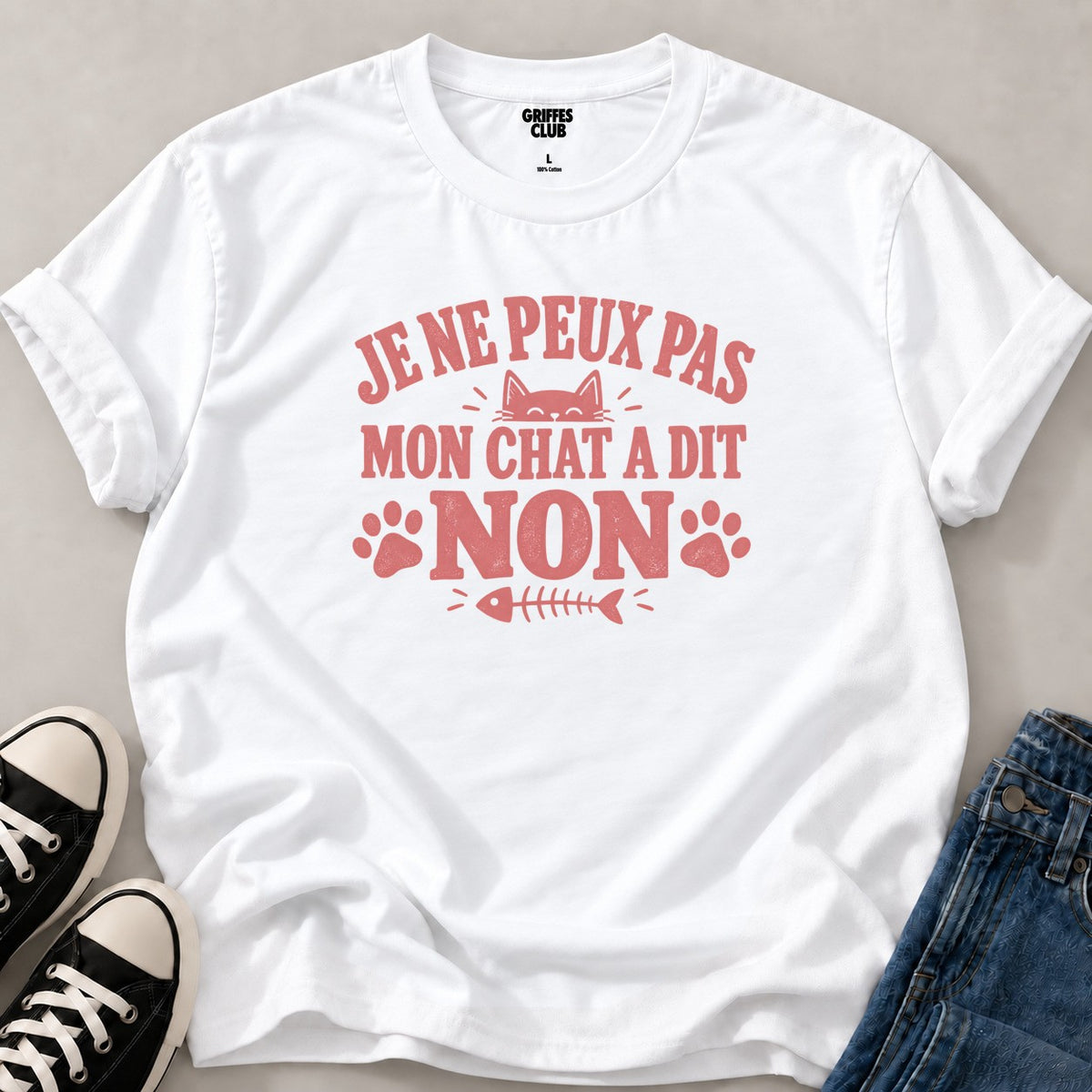 T shirt Chat chef de la maison — White