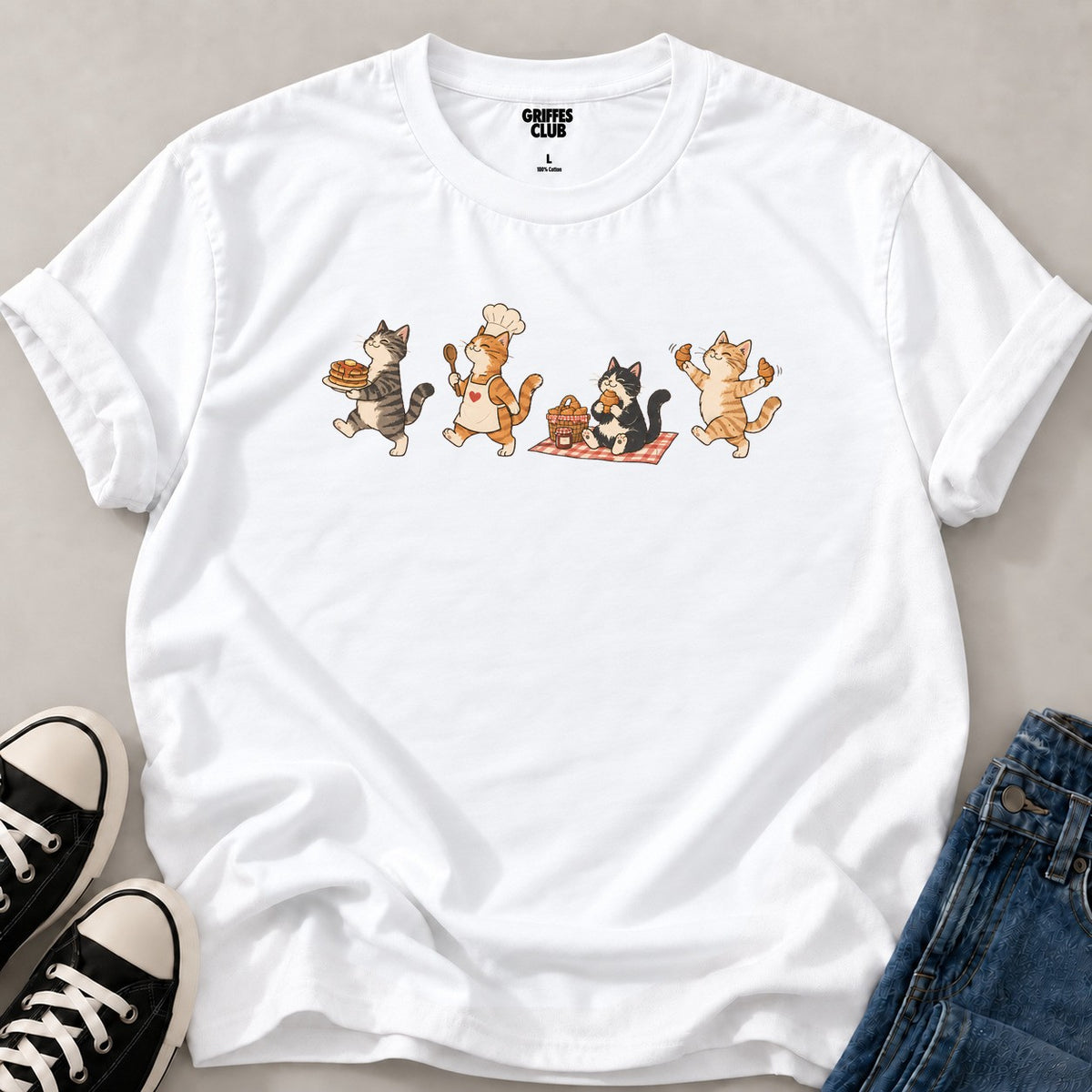 T shirt Chat chef patissier — White