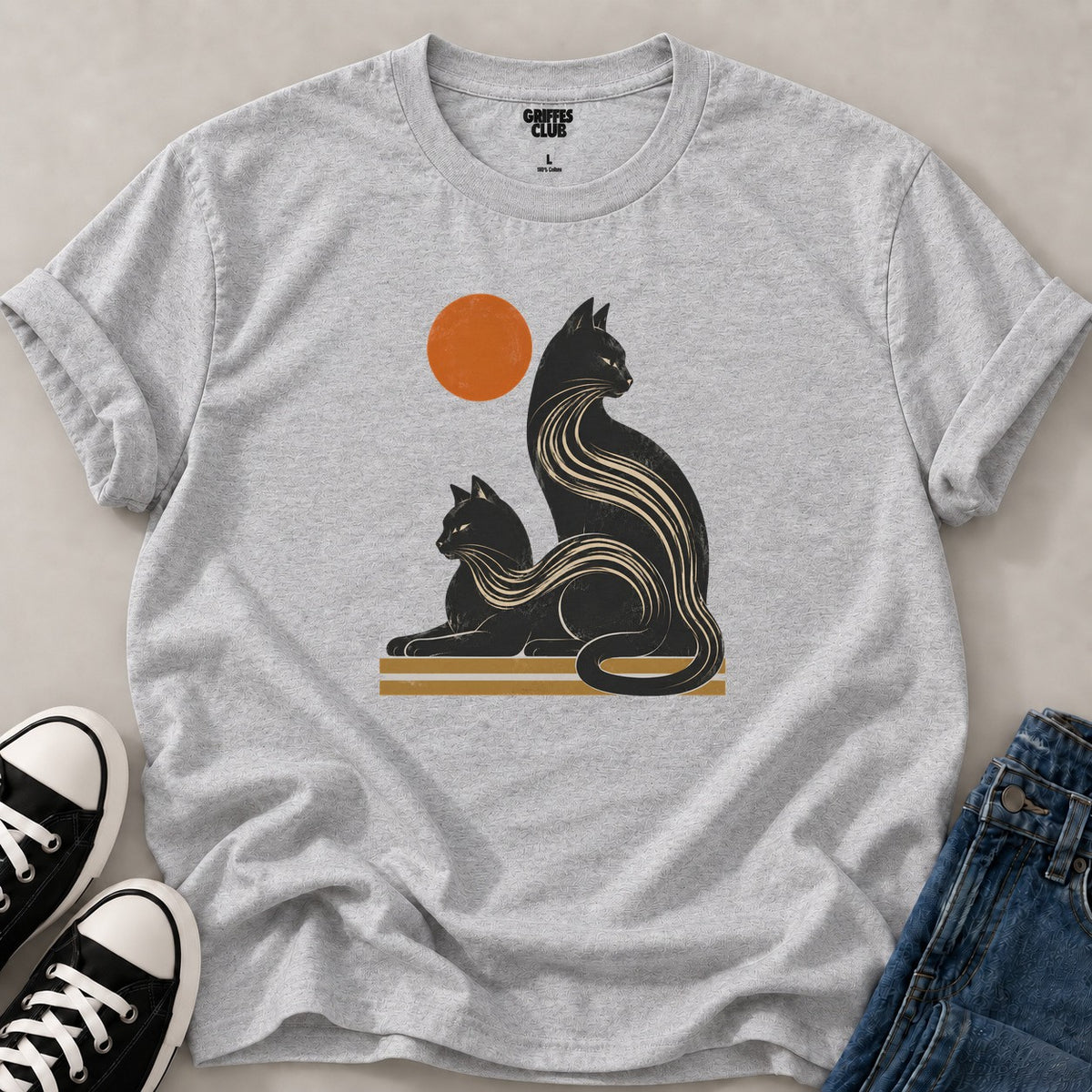 T shirt Chat dessin classique — Sport Grey
