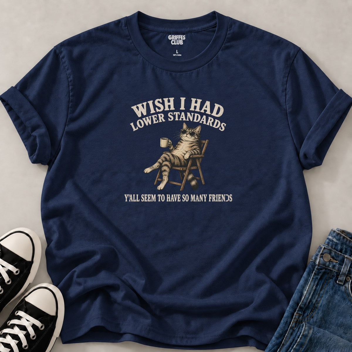 T shirt Chat exigeant — Navy