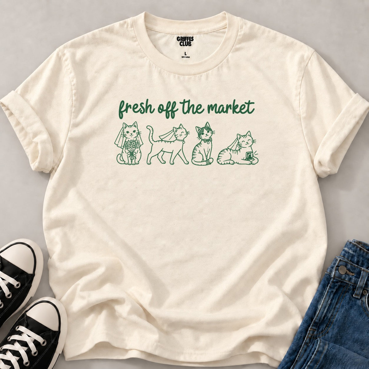 T shirt Chat illustration minimaliste — Natural