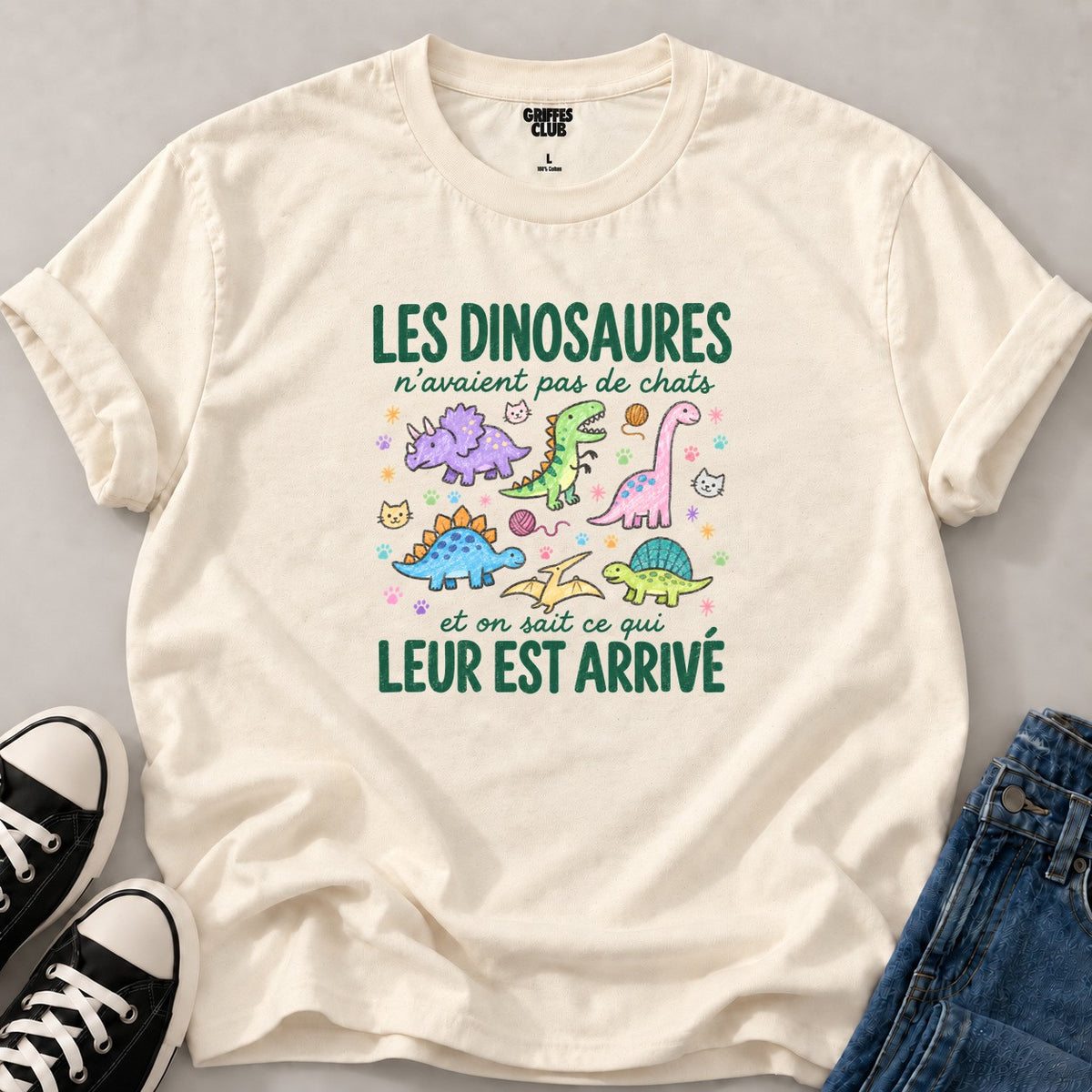 T shirt Chat indispensable — Natural