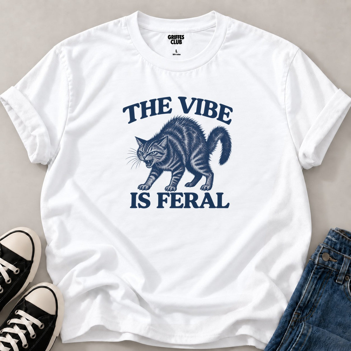 T shirt Chat indomptable — White