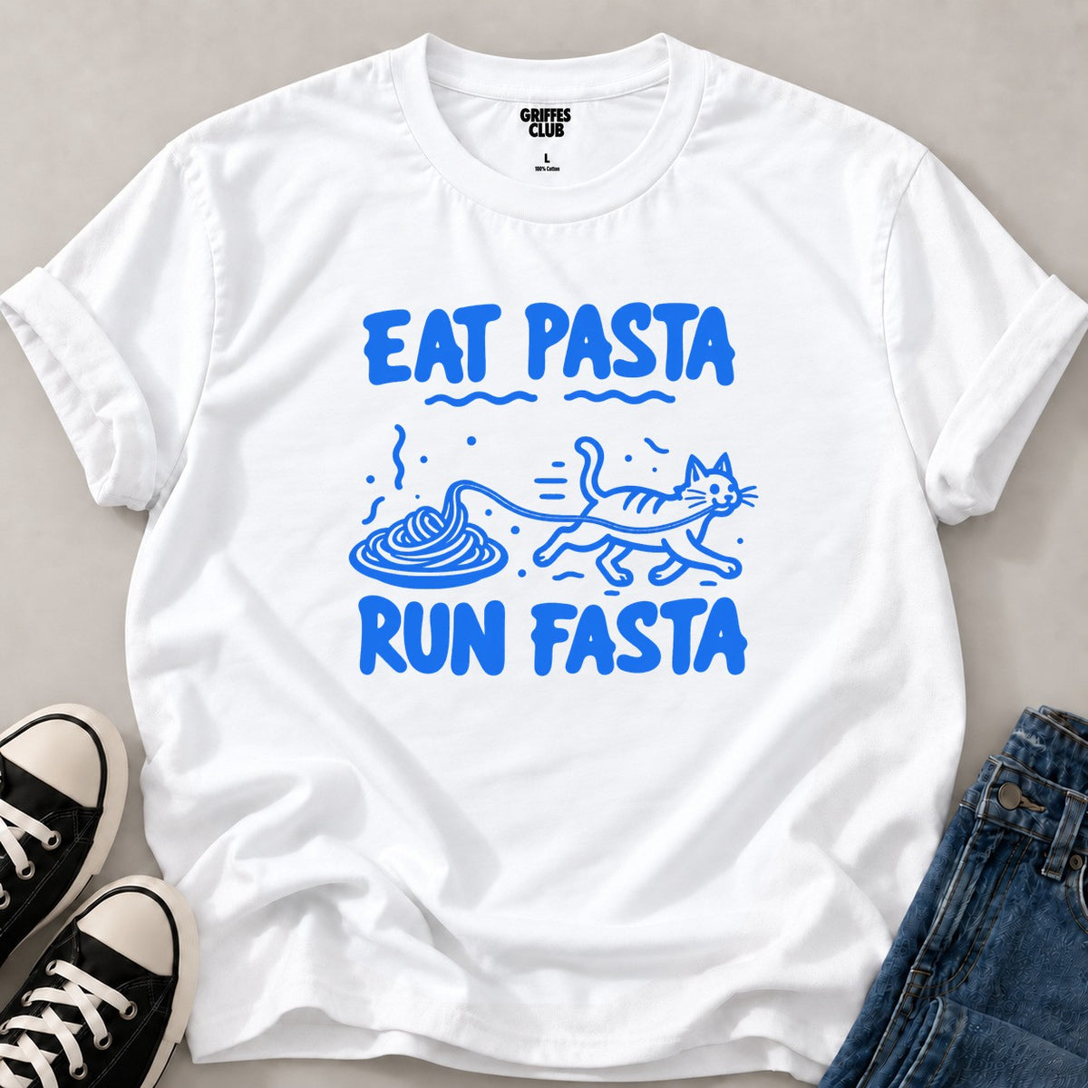 T shirt Chat pasta slogan — White