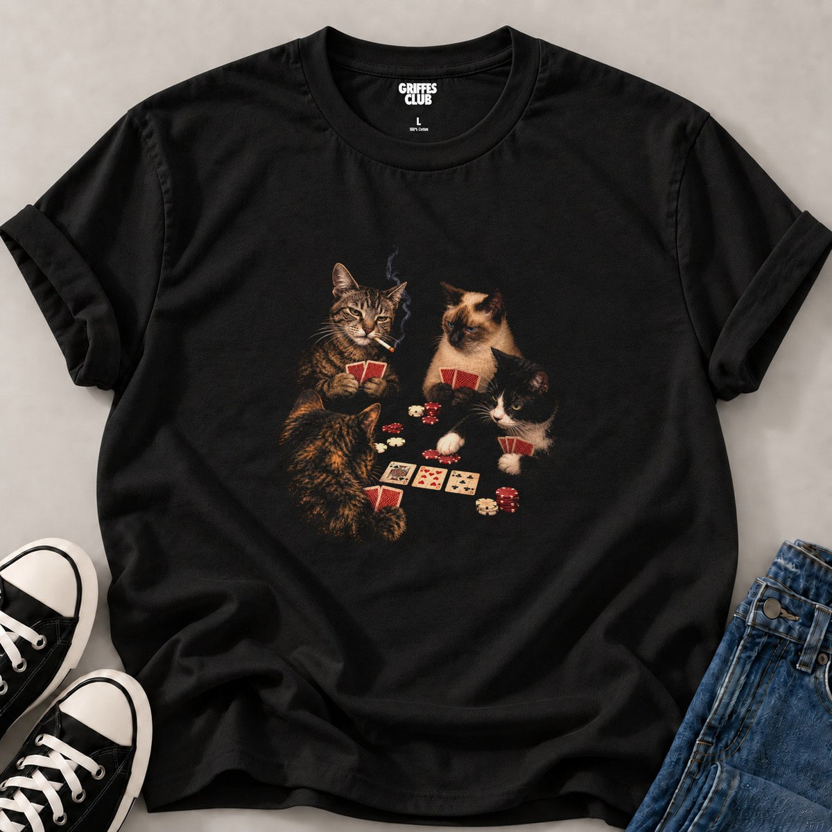 T shirt Chat poker casino — Black
