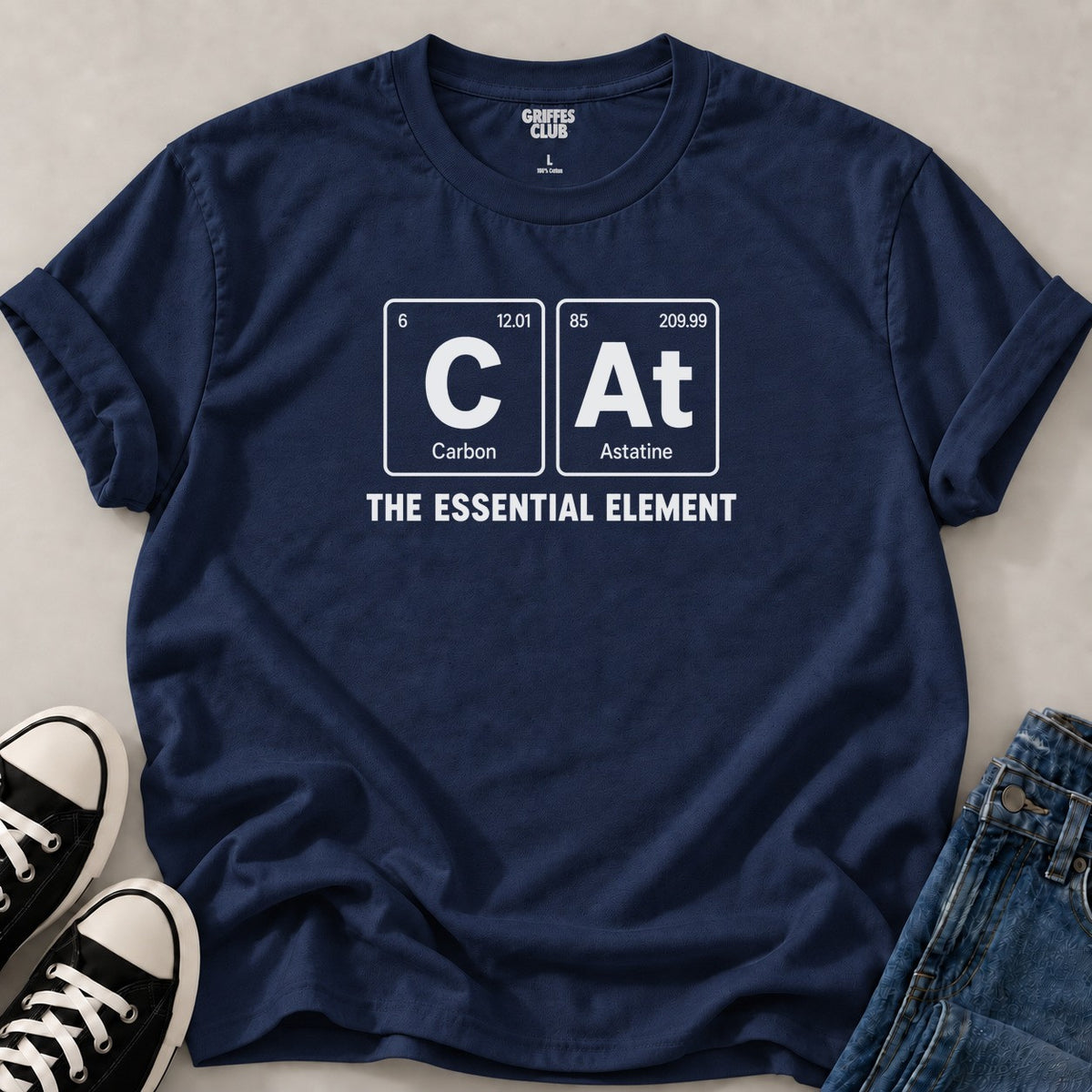 T shirt Chat science labo — Navy
