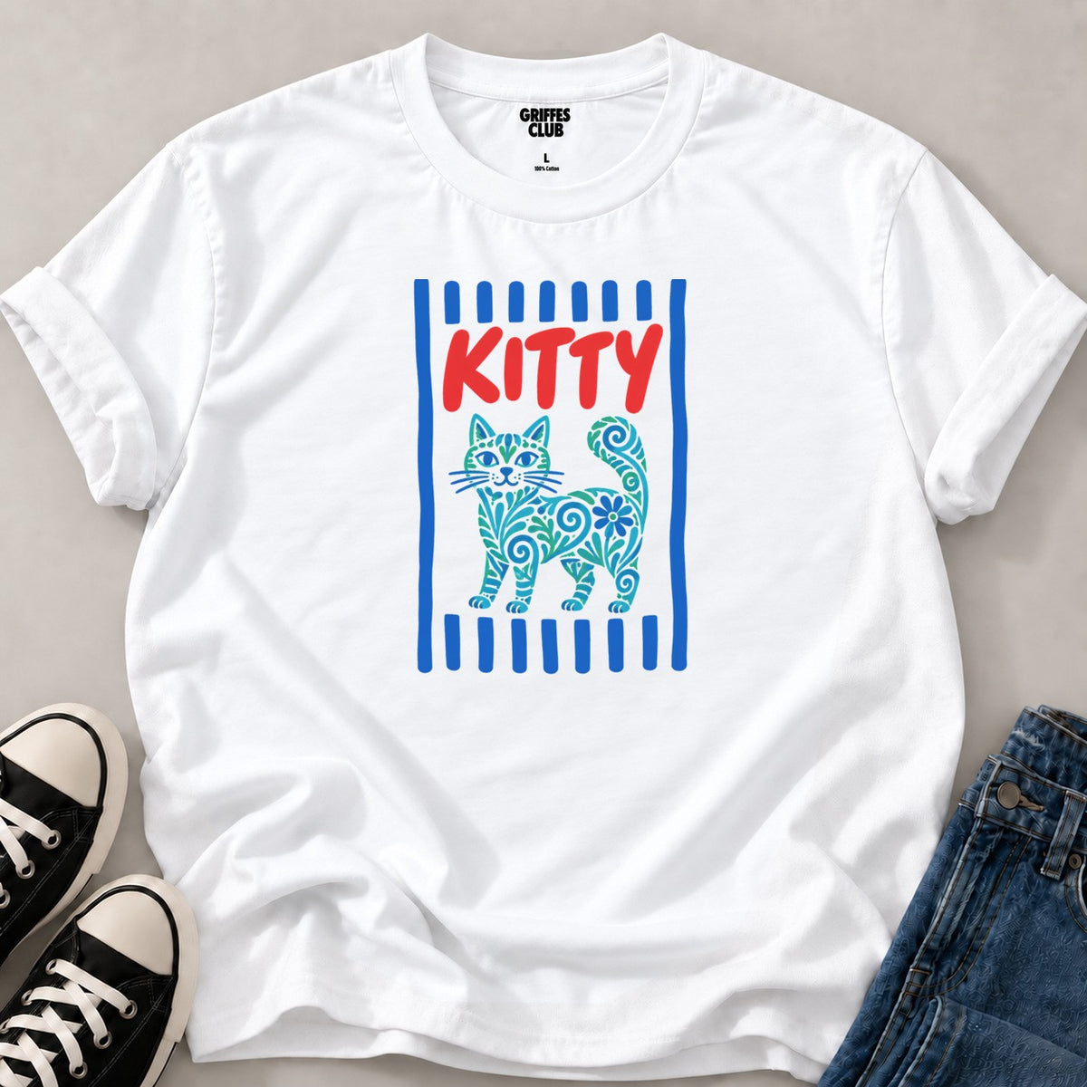 T shirt Kitty rétro — White