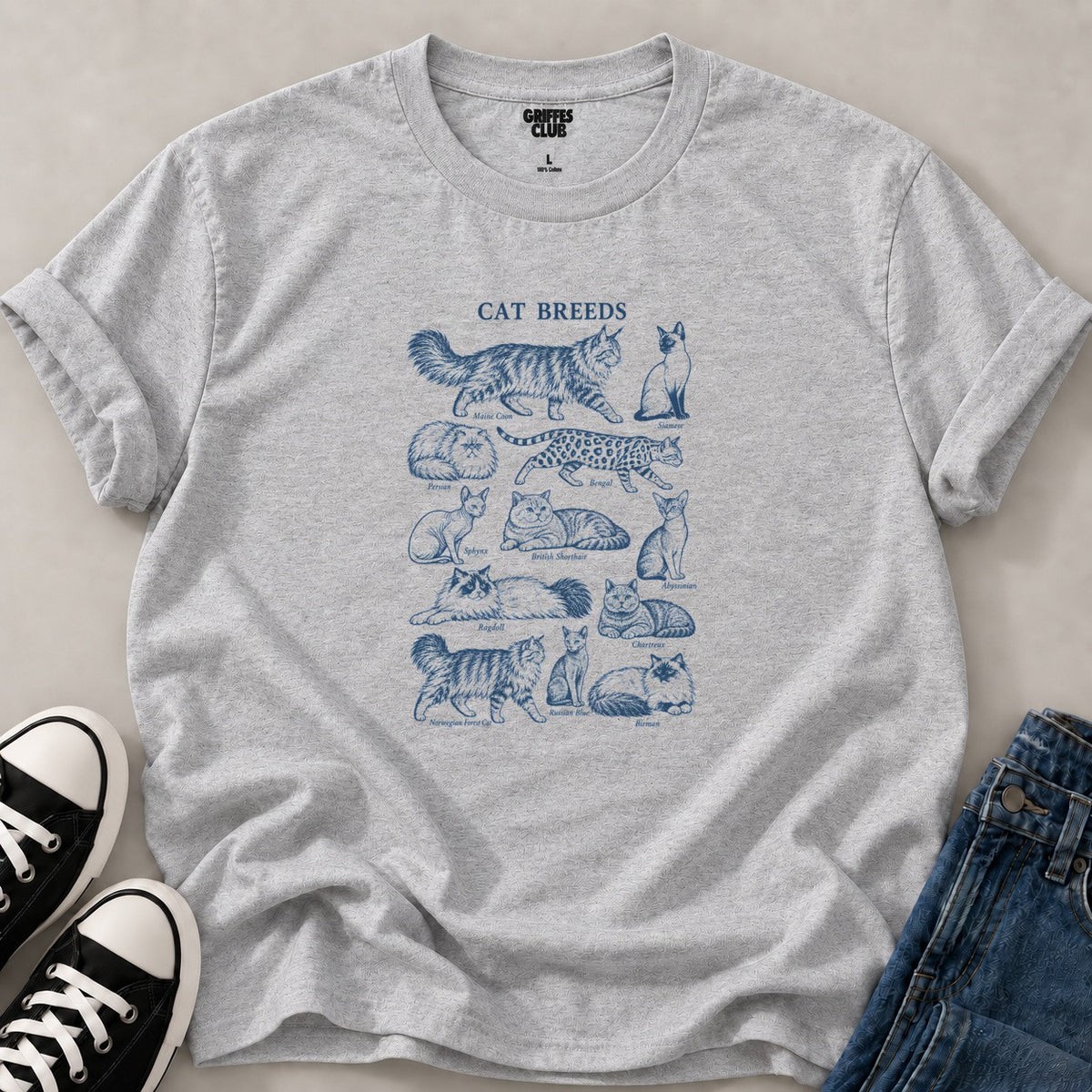 T shirt Races de chats — Sport Grey