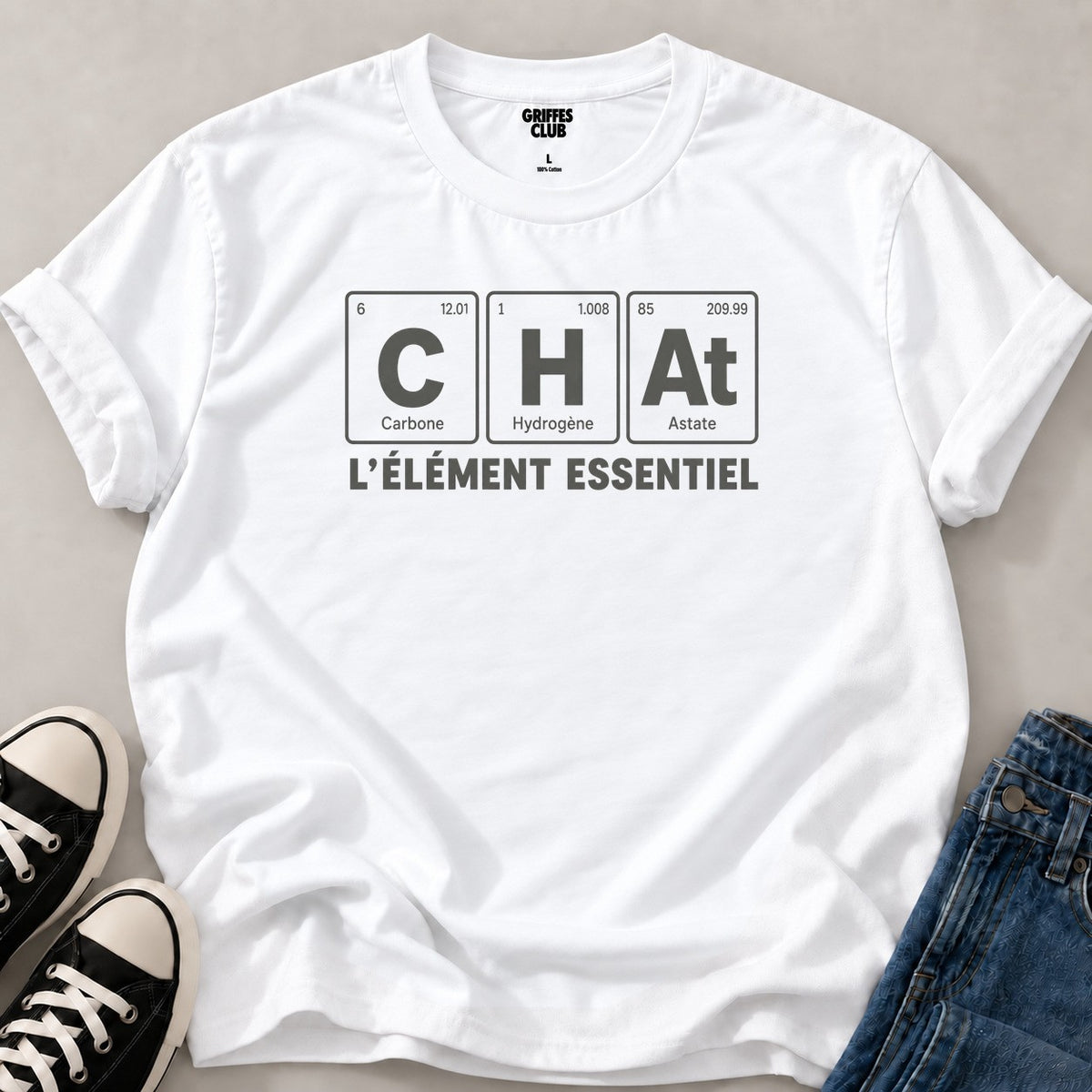 t-shirt-chat-chimiste — White