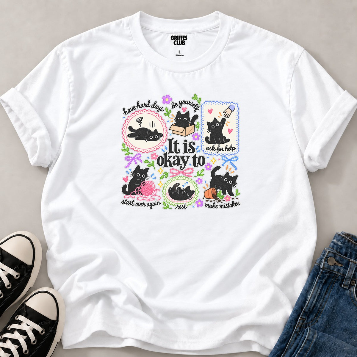 T-shirt_Chat_cest_OK — White